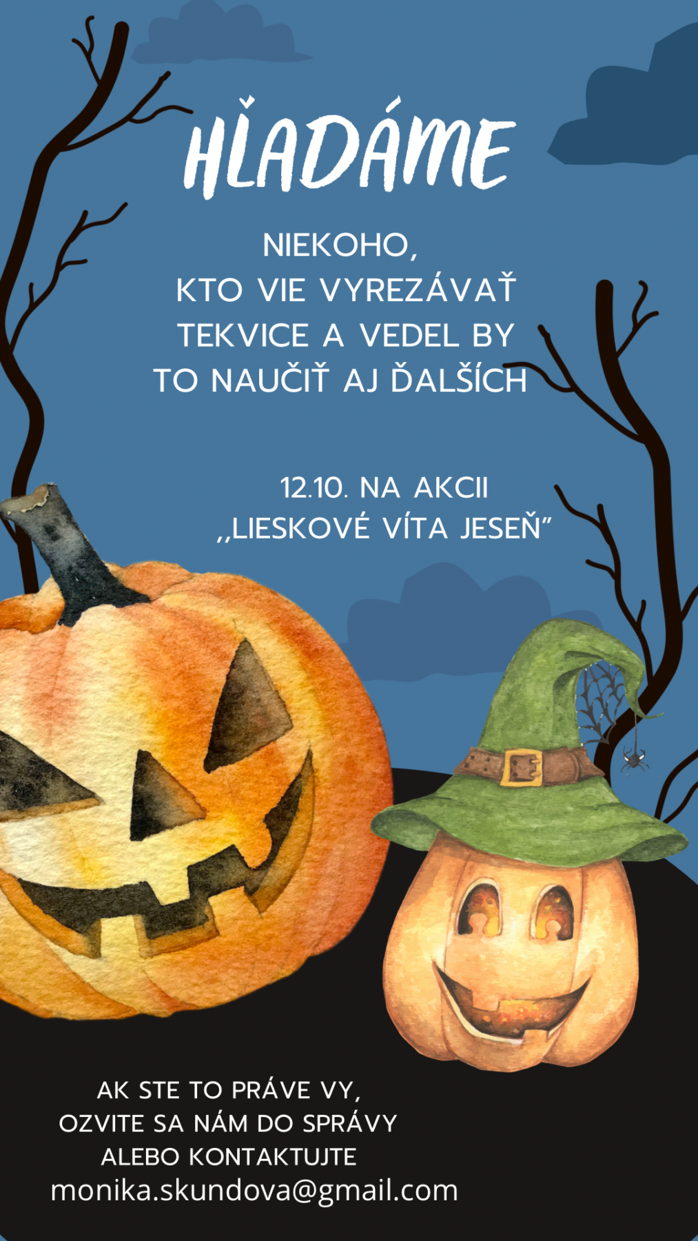 Hľadáme niekoho na vyrezávanie tekvíc